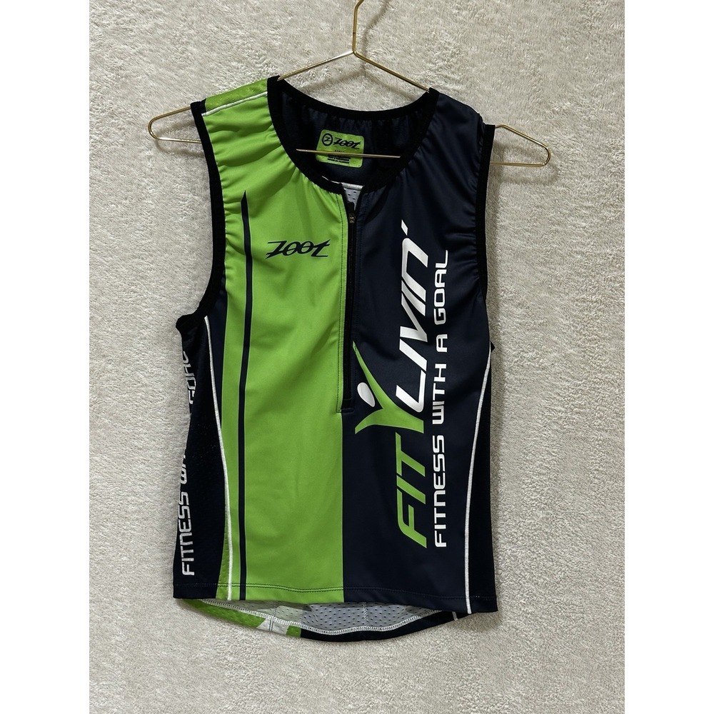 Zoot Sports Shirt Womens (?) Large Triathlon Cycling Jersey Sleeveless‎ 1/2 Zip